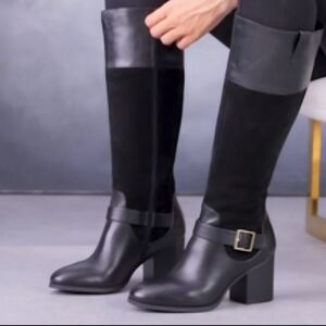 NEW! Giani Bernini Black Heeled Boots with Buckle